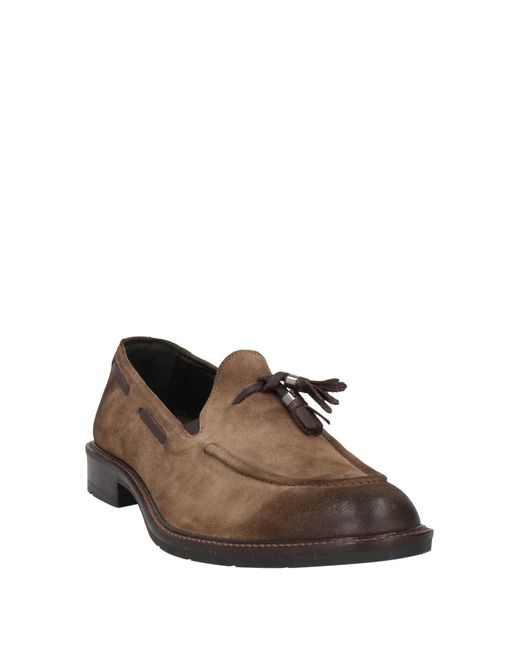 Exton Brown Khaki Loafers Leather for men
