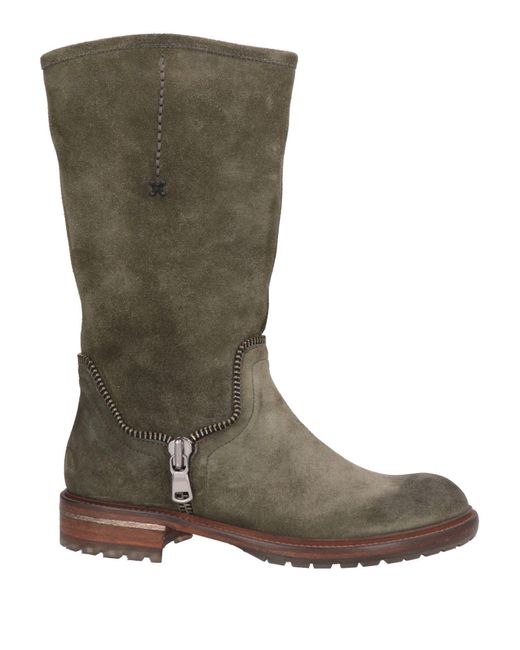 Rossano Bisconti Green Military Boot Leather