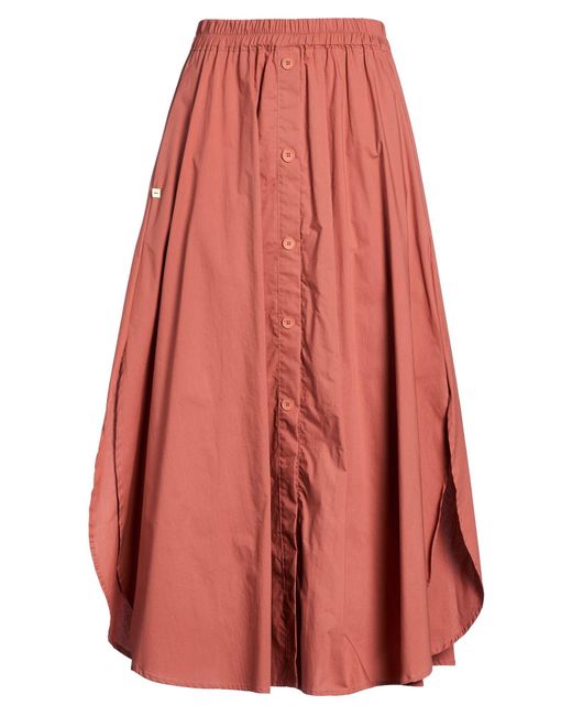 Manila Grace Red Rust Maxi Skirt Cotton