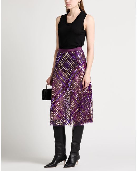 スカート ELISABETTA FRANCHI Women Skirts TUT4551E2DK3 Purple Asymmetric georgette shirt-dress with logo print