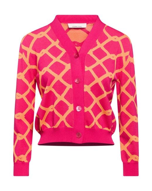 Liviana Conti Pink Fuchsia Cardigan Viscose, Polyamide