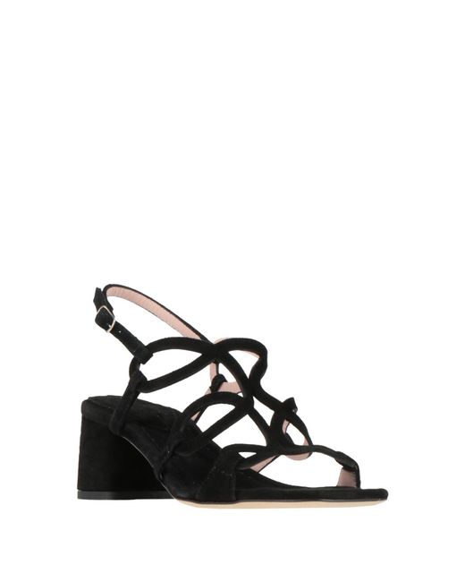 Anna F. Black Sandals Leather