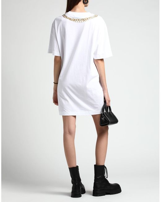 Moschino White Mini Dress Organic Cotton