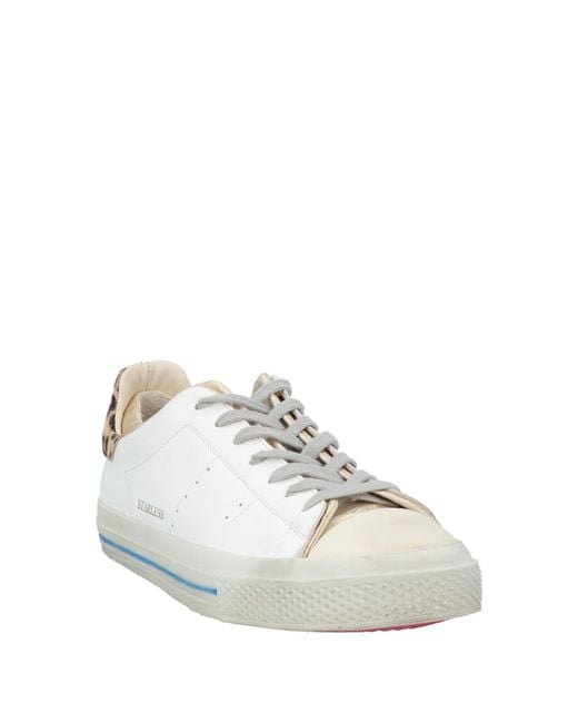 HIDNANDER White Sneakers Leather, Textile Fibers