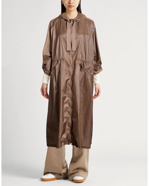 Herno Brown Overcoat & Trench Coat Polyamide, Polyester