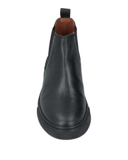 Frau Black Ankle Boots Leather, Textile Fibers for men