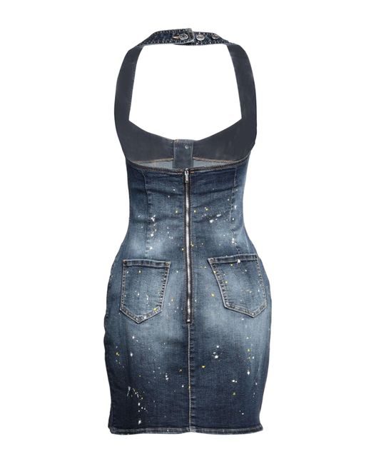 DSquared² Blue Mini Dress Cotton, Elastane, Polyester
