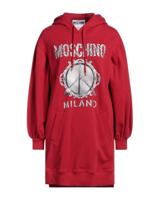 Moschino Red Couture Mini Dress Cotton