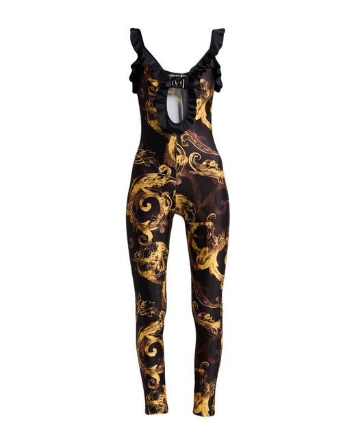 Versace Jeans Couture Black Jumpsuit Polyester, Elastane