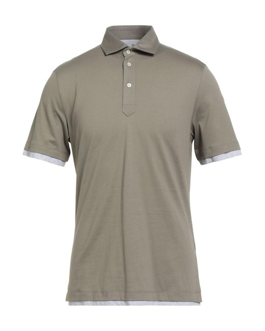 Brunello Cucinelli Poloshirt in Gray für Herren