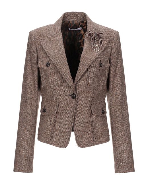 Clips More Brown Blazer Wool, Polyester, Cotton, Elastane