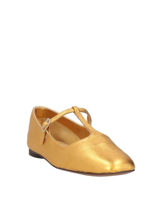 Castaner Metallic Ballet Flats Leather