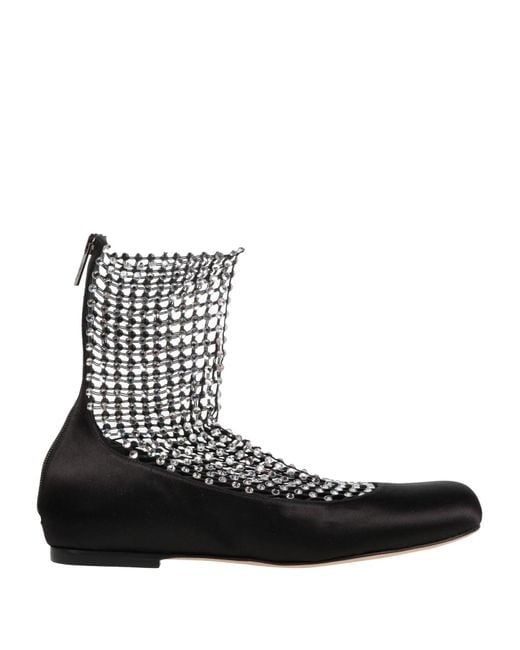 Rene Caovilla Black Ankle Boots Textile Fibers