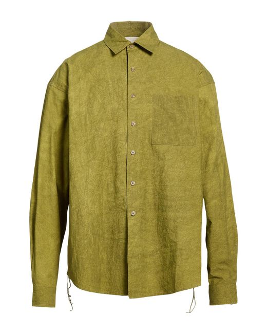 Merely Made Green Khaki Shirt Cotton for men
