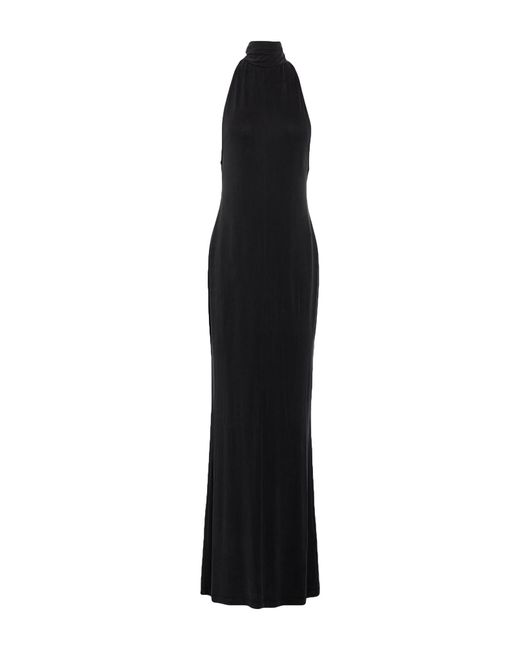 Versace Jeans Couture Black Maxi Dress Cupro, Elastane