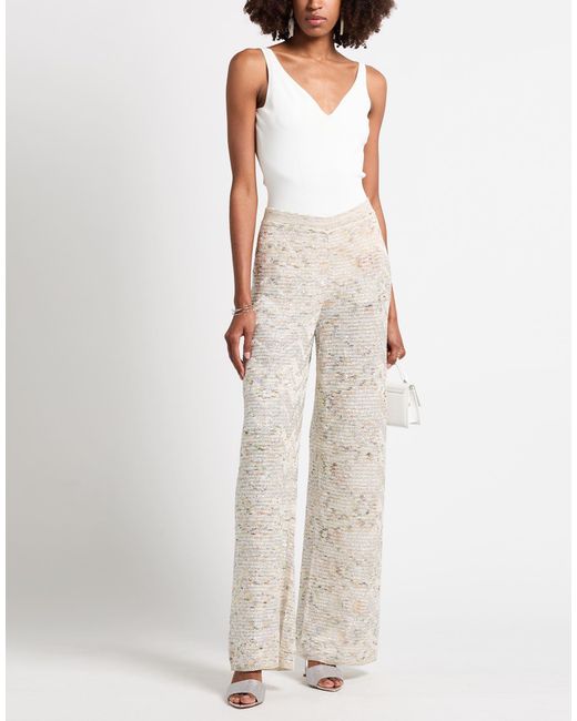 Missoni Natural Ivory Pants Viscose, Polyamide, Polyester, Metallic Fiber