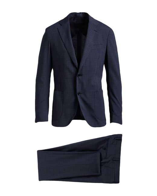 Lardini Blue Suit Wool, Polyester, Elastane for men