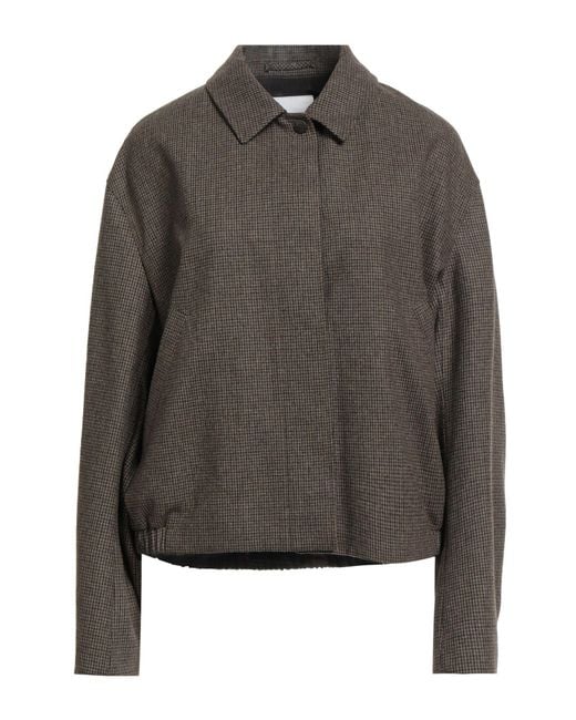 LE17SEPTEMBRE Gray Khaki Jacket Wool, Polyester