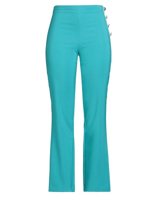 Fracomina Blue Pants Polyester, Elastane