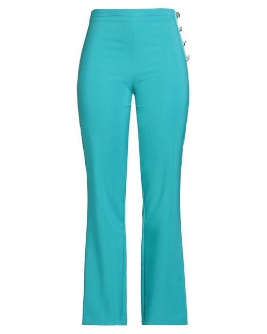 Fracomina Blue Pants Polyester, Elastane