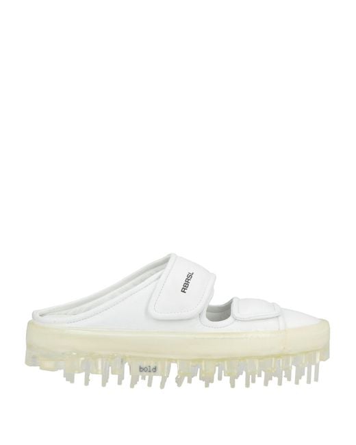 RBRSL RUBBER SOUL White Bold Mules & Clogs Leather