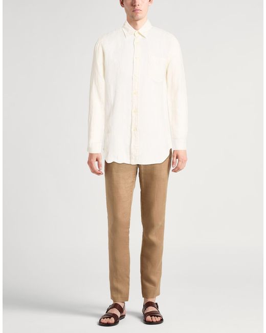 120% Lino White Shirt Linen for men