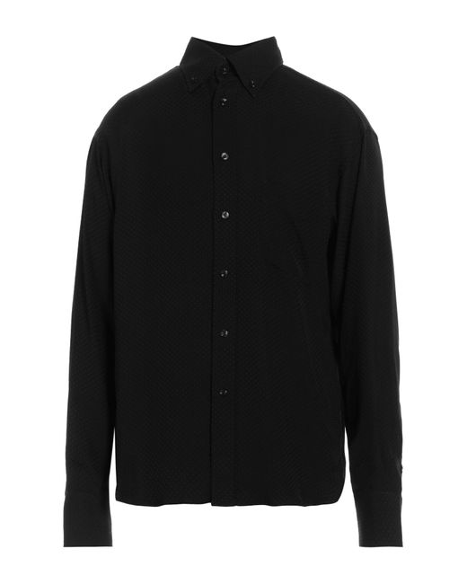 Tom Ford Black Shirt Viscose, Silk for men