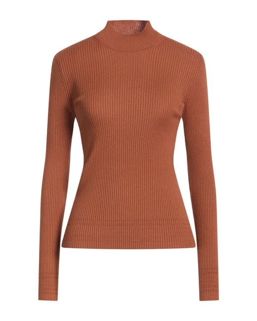 Twinset Brown Turtleneck Viscose, Polyester