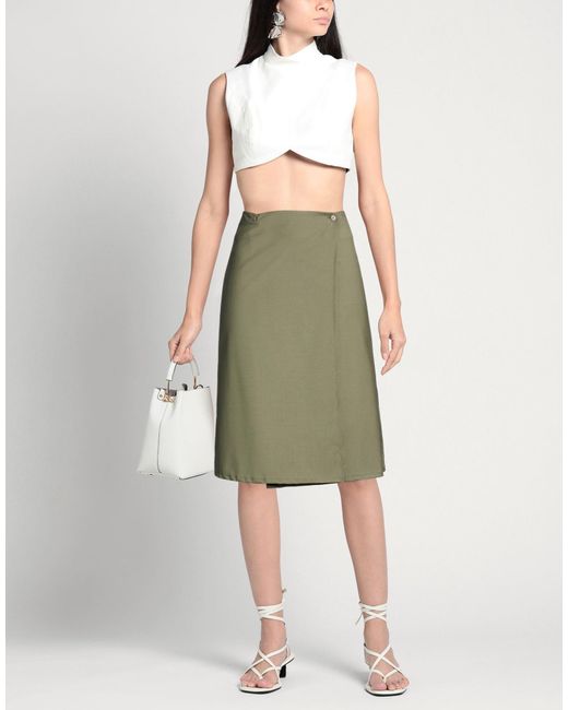 Laura Urbinati Green Midi Skirt