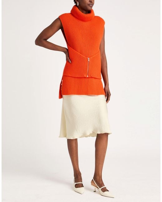 Jil Sander Orange Turtleneck Wool