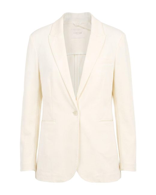 Circolo 1901 White Ivory Blazer Cotton, Elastane