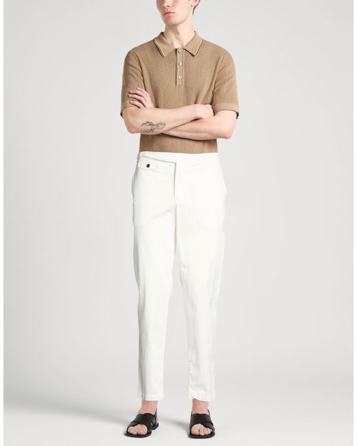 Eleventy White Pants Cotton, Elastane for men