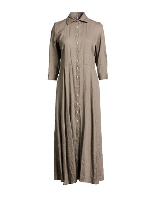MISS BASTONCINO Natural Maxi Dress Linen