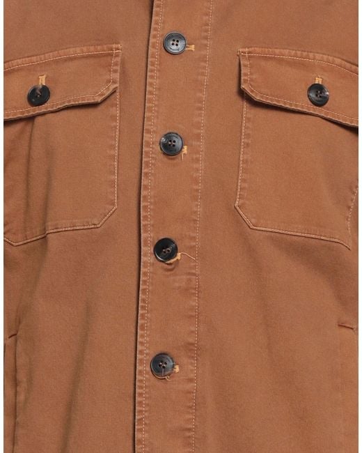 Drumohr Brown Jacket Cotton, Elastane for men