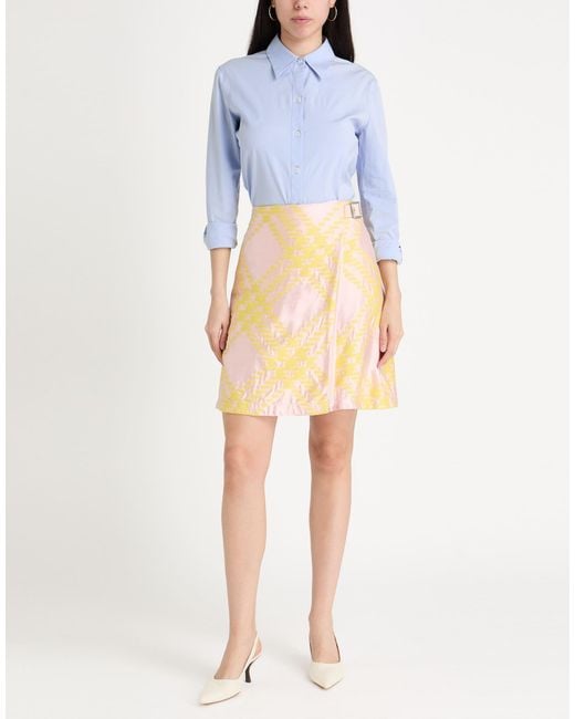 Burberry Yellow Mini Skirt Cotton, Viscose, Silk, Calfskin