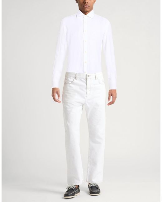 120% Lino White Shirt Linen for men