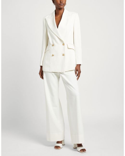 Ballantyne White Ivory Blazer Silk, Linen