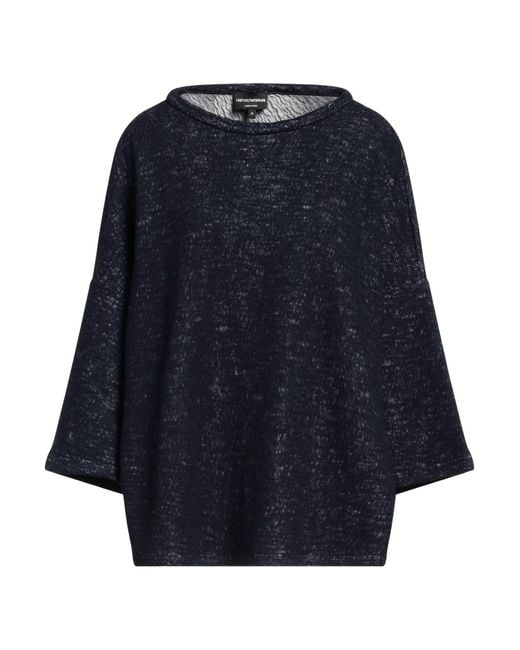 Emporio Armani Blue Sweater Cotton, Wool
