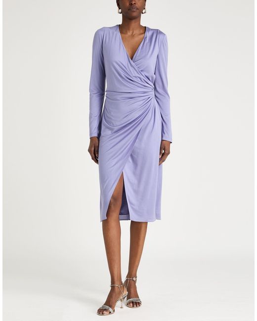 Tom Ford Purple Lilac Midi Dress Silk, Polyamide, Elastane, Polyester