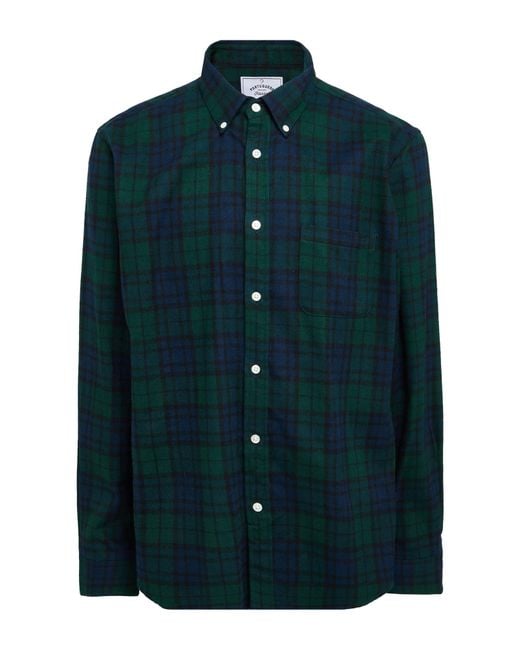 Portuguese Flannel Green Dark Shirt Cotton for men