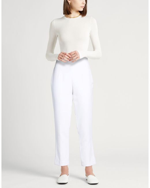 Liu Jo White Pants Polyester, Elastane