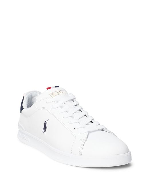 Polo Ralph Lauren Heritage Court Ii Leather Trainer in White for Men | Lyst