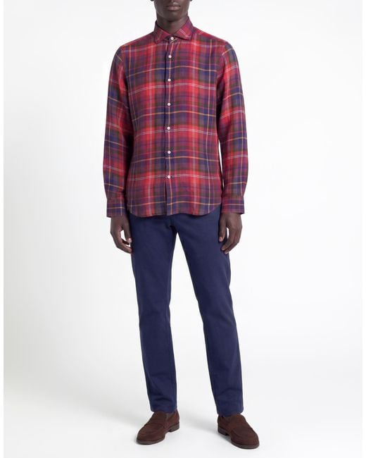 Savile Row Pink Shirt Linen for men