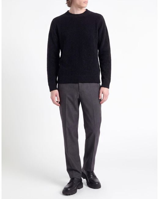 Irish Crone Black Sweater Virgin Wool, Cotton, Polyamide for men