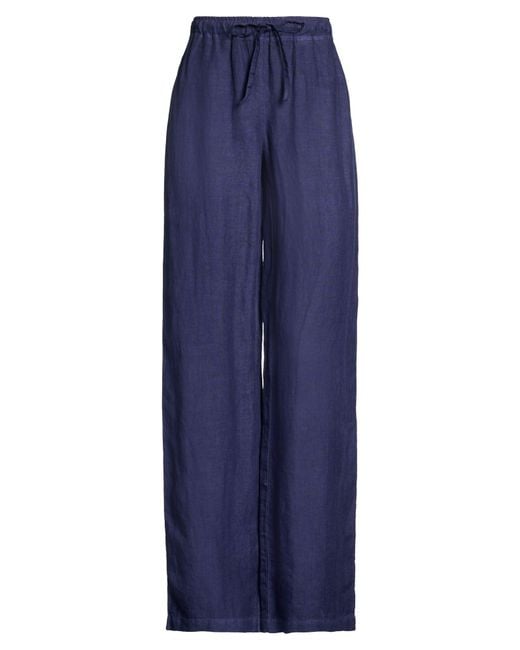 120% Lino Blue Pants Linen