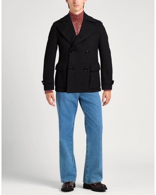 Boss Black Charcoal Coat Wool, Polyamide for men