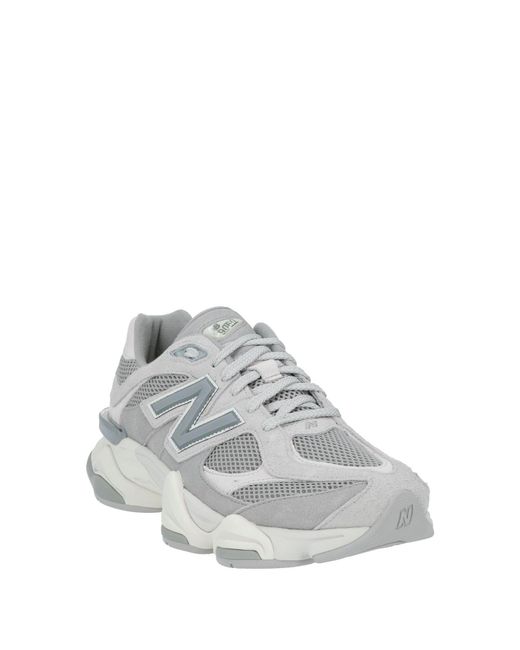 New Balance Gray Sneakers Leather, Textile Fibers for men