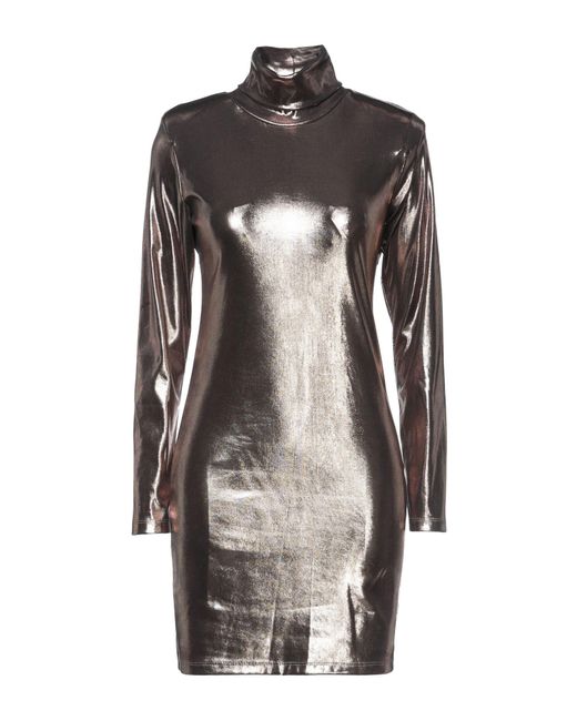Marc Ellis Gray Bronze Mini Dress Polyester, Elastane