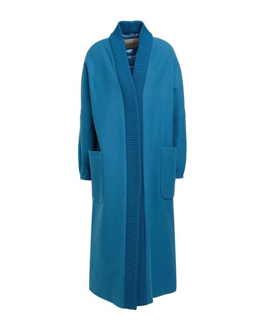 Herno Blue Deep Jade Coat Wool, Polyamide, Acrylic, Elastane
