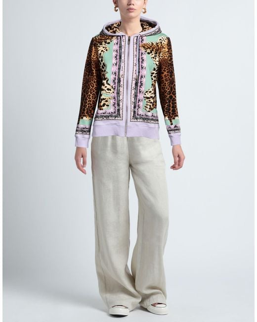 Just Cavalli Green Light Sweatshirt Cotton